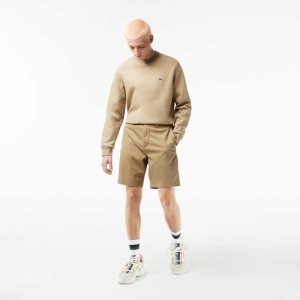 Lacoste Regular Fit Stretch Organic Puuvilla Bermuda Beige | TLI-358076
