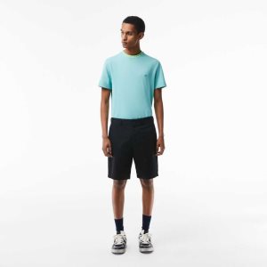Lacoste Regular Fit Stretch Organic Puuvilla Bermuda Mustat | XTW-076431