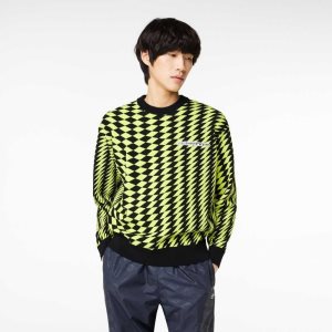 Lacoste Relaxed Fit Jacquard Mustat Keltainen | APX-649325