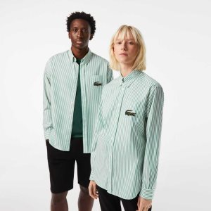 Lacoste Relaxed Fit Large Crocodile Puuvilla Valkoinen Vihreä | LHA-015938