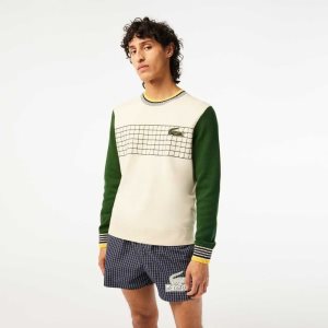 Lacoste Relaxed Fit Organic Puuvilla Valkoinen Vihreä | PMD-924763