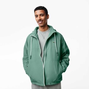 Lacoste Removable Hood Vesi-Repellent Khaki Vihreä | NMK-948261
