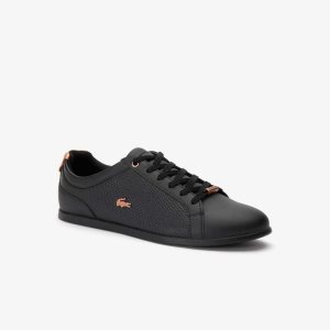 Lacoste Rey Nahkaiset Pitsi-Up Mustat Mustat | WSU-652314