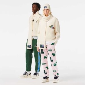 Lacoste Ribbed Villa Beanie And Scarf Gift Set Valkoinen | YCP-259403
