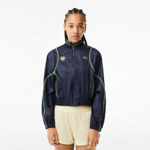 Lacoste Roland Garros Edition Post-Match Cropped Laivastonsininen Sininen Keltainen | ERA-195420