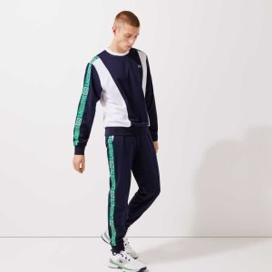 Lacoste SPORT Branded Bands Tracksuit Laivastonsininen Sininen Valkoinen Vihreä | DQV-895462