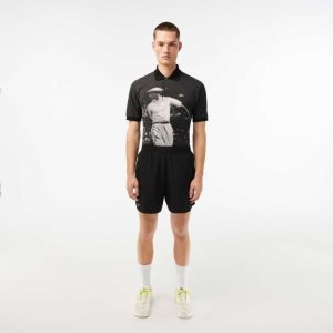 Lacoste SPORT Check Stretch Mesh Mustat | JKP-728091