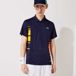 Lacoste SPORT Colorblock Pique And Mesh Laivastonsininen Sininen Keltainen Oranssi Valkoinen | SKM-028319