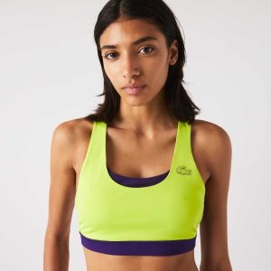 Lacoste SPORT Colorblock Recycled Polyester Sports Bra Keltainen Violetit | TUD-932475