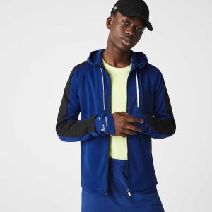 Lacoste SPORT Contrast Band Hupullinen Jacket Sininen Mustat Valkoinen | PLJ-930581