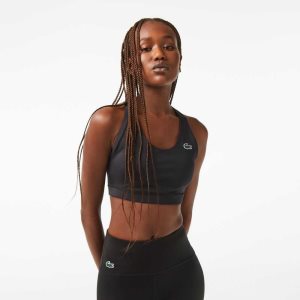 Lacoste SPORT Cross Strap Sports Bra Mustat | CSD-032458
