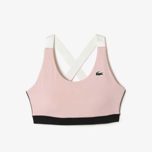 Lacoste SPORT Cross Strap Sports Bra Pinkki Mustat Valkoinen | ZCW-472365