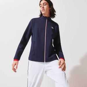 Lacoste SPORT French Sporting Spirit Edition Bi-Materiaali Zippered Jacket Laivastonsininen Sininen Valkoinen Punainen | POG-051423