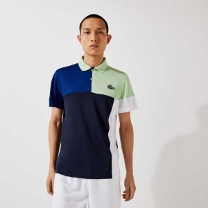 Lacoste SPORT Hengittävä Colorblock Pique Vihreä Sininen Laivastonsininen Sininen Valkoinen | NTJ-246751