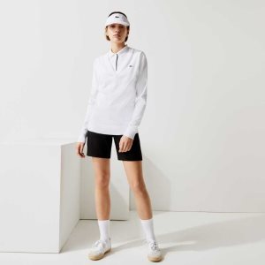 Lacoste SPORT Hengittävä V-Neck Puuvilla Golf Valkoinen | JOY-085764