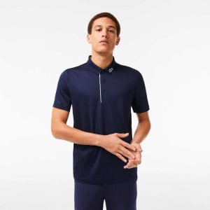 Lacoste SPORT Jersey Golf Laivastonsininen Sininen Valkoinen | UAQ-801579