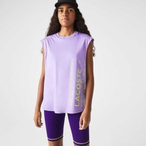 Lacoste SPORT Loose Fit Branded Coordinate T-Shirt Violetit | QNE-629038
