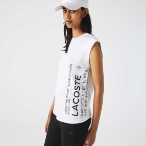 Lacoste SPORT Loose Fit Branded Coordinate T-Shirt Valkoinen | WEG-251374