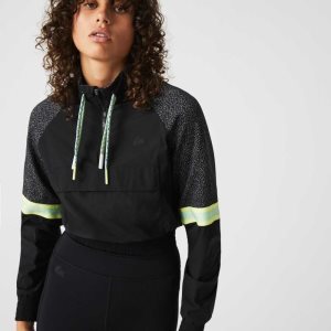 Lacoste SPORT Loose Fit Cropped Colorblock Mustat | KDR-681935