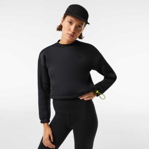 Lacoste SPORT Loose Fit Drawstring Mustat | UQZ-890723