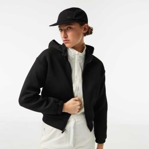 Lacoste SPORT Loose Fit Zip Mustat | OPD-146395