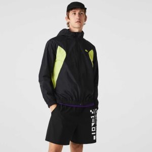 Lacoste SPORT Packable Windbreaker Mustat Keltainen | RDA-841260