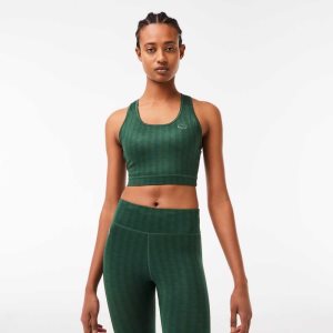 Lacoste SPORT Printed Sports Bra Vihreä | PXM-691372