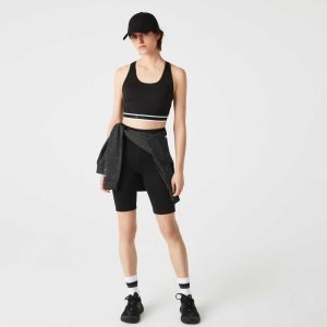 Lacoste SPORT Racer Back Sports Bra Mustat | MYS-042789