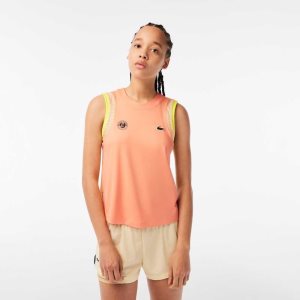 Lacoste SPORT Roland Garros Edition Cross Cut T-Shirt Vaaleanoranssi Keltainen | JKD-792308