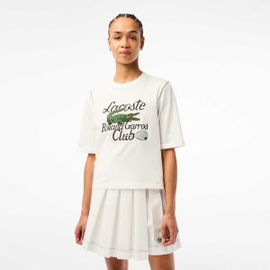 Lacoste SPORT Roland Garros Edition Heavy Jersey T-Shirt Valkoinen | MHL-409873