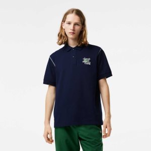 Lacoste SPORT Roland Garros Edition Pique Laivastonsininen Sininen | EYL-379265