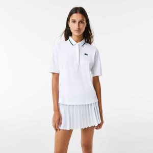 Lacoste SPORT Thermo-Regulating Pique Tennis Valkoinen Vihreä | IXA-589407