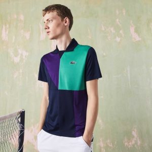 Lacoste SPORT Ultra-Dry Pique Tennis Laivastonsininen Sininen Violetit Vihreä | HEU-956017