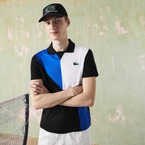 Lacoste SPORT Ultra-Dry Pique Tennis Mustat Sininen Valkoinen | KAC-906378