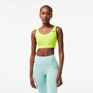 Lacoste SPORT Ultra-Dry Recycled Polyester Sports Bra Keltainen Vihreä | XNF-420167