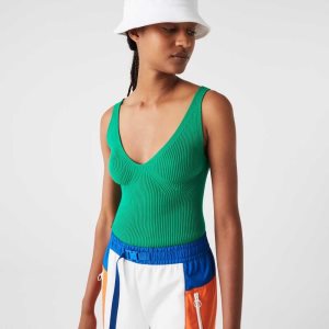 Lacoste Seamless Ribbed Knit Tank Vihreä | ORU-410269