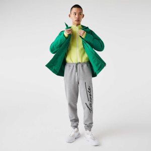 Lacoste Signature And Crocodile Print Puuvilla Fleece Jogging Harmaat | OQW-905817