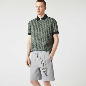 Lacoste Signature Print Puuvilla Fleece Harmaat | CBY-432615