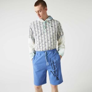 Lacoste Signature Print Puuvilla Fleece Sininen | VTU-782536