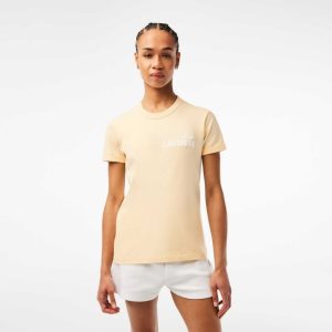 Lacoste Slim Fit Organic Puuvilla Jersey T-Shirt Keltainen | ASY-379421