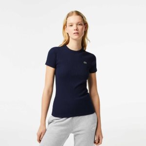 Lacoste Slim Fit Organic Puuvilla T-Shirt Laivastonsininen Sininen | QNH-831547