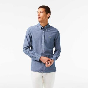 Lacoste Slim Fit Puuvilla Chambray Sininen | ABU-427065