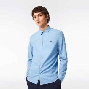 Lacoste Slim Fit Puuvilla Chambray Sininen Valkoinen | JUE-458317