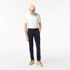 Lacoste Slim Fit Stretch Puuvilla Chinos Laivastonsininen Sininen | OSU-945783