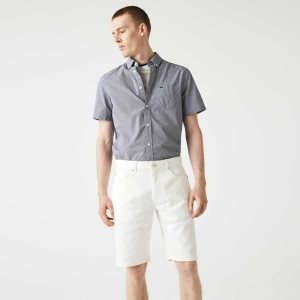 Lacoste Slim Fit Stretch Puuvilla Denim Bermuda Valkoinen | XZI-016497