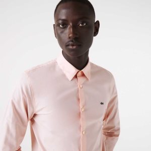 Lacoste Slim Fit Stretch Puuvilla Poplin Vaaleanpinkki | UZP-309564