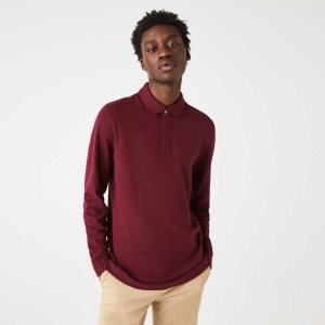 Lacoste Smart Paris long sleeve stretch cotton Viininpunainen | PMD-201586