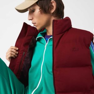Lacoste Stowable Hood Vest Viininpunainen | DAW-958701