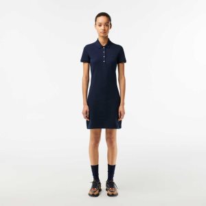 Lacoste Stretch Puuvilla Pique Polo Laivastonsininen Sininen | YEW-374125