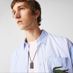 Lacoste Tennis Court Necklace Mustat Harmaat | FIY-623917